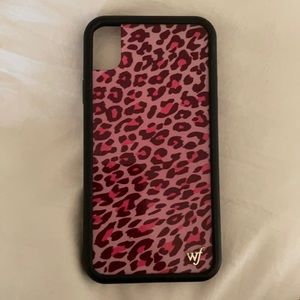 Wildflower phone case pink purple cheetah